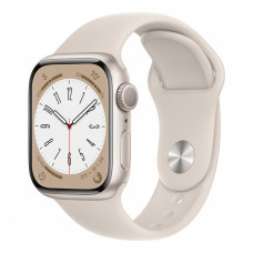Apple Watch Series 8, 41 мм корпус из алюминия цвета «сияющая звезда», спортивный ремешок «сияющая звезда» фото