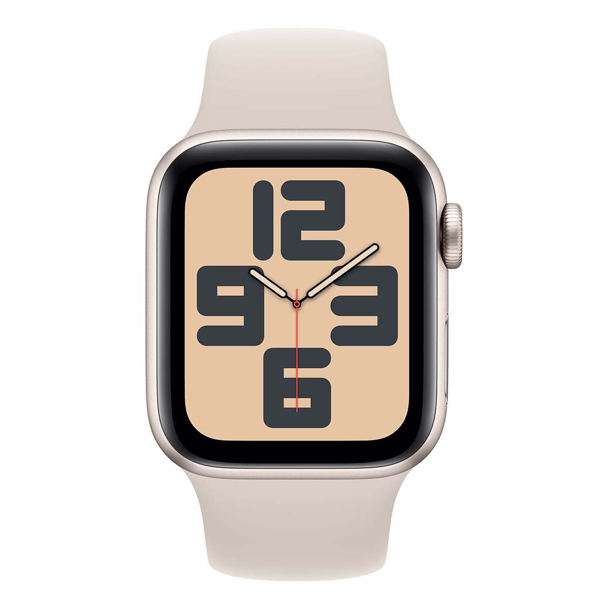 Apple Watch SE (2024), 40 мм корпус из алюминия цвета «Starlight», спортивный ремешок «Starlight»