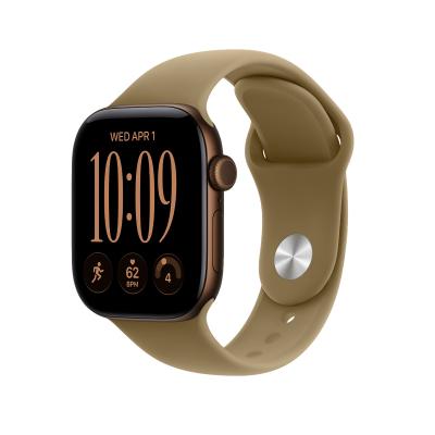 Apple Watch Series 12, 42 мм корпус из алюминия цвета «Dark Bronze», ремешок Sport Band размера S/M цвета «Olive»