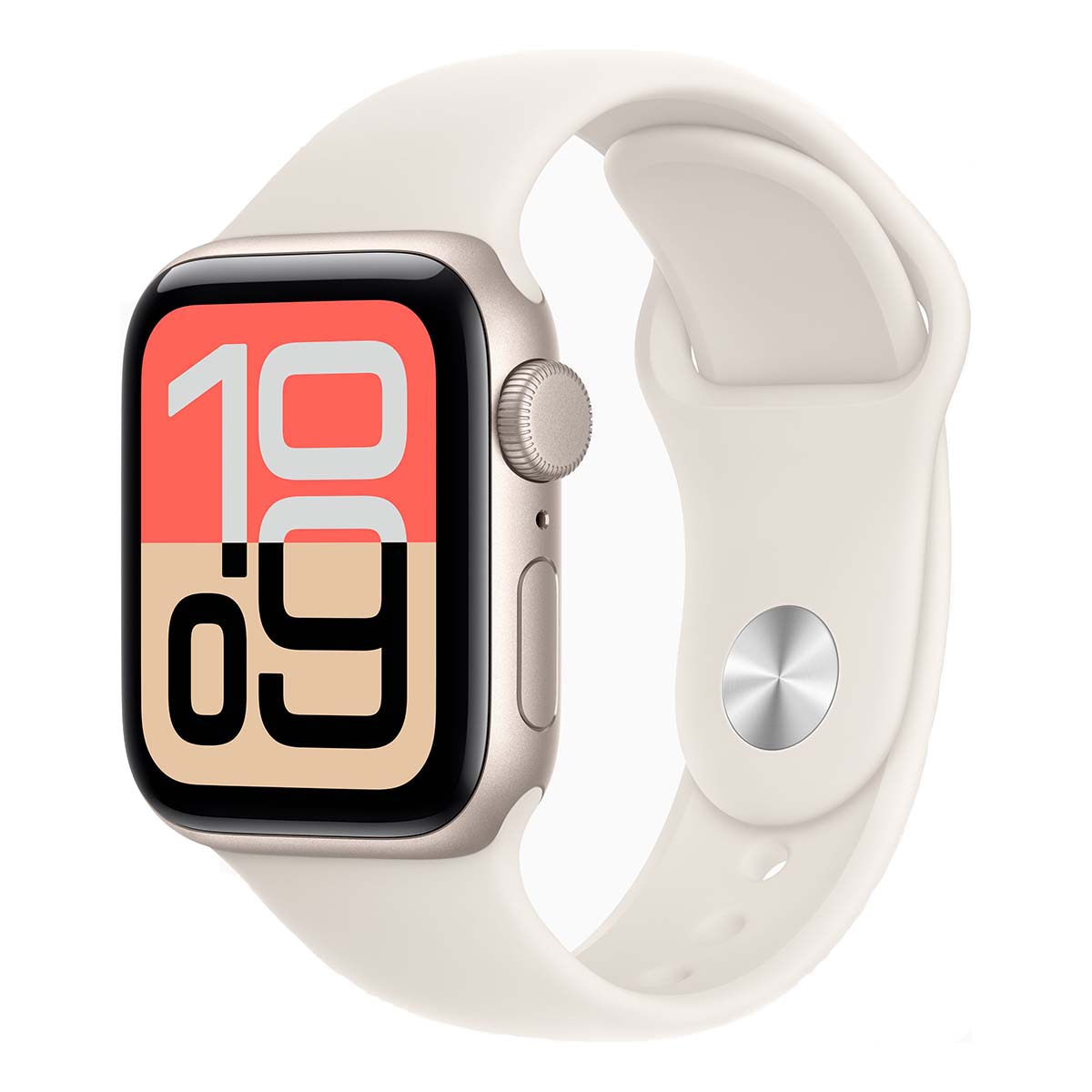 Apple Watch SE 3 (2025), 40 мм корпус из алюминия цвета «Starlight», ремешок Sport Band цвета «Starlight»